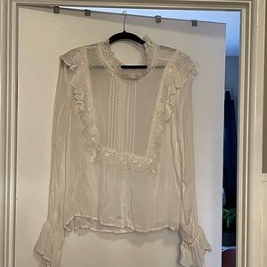 White crisp blouse size L from Anthropologie